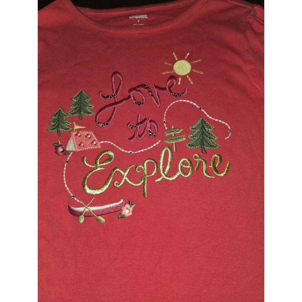 Gymboree friendship camp love to explore shirt size 7‎ 3/4 sleeves